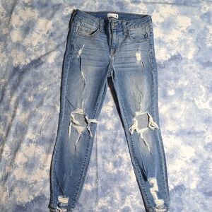 Cello Light Blue Distressed Skinny Jeans Size 5